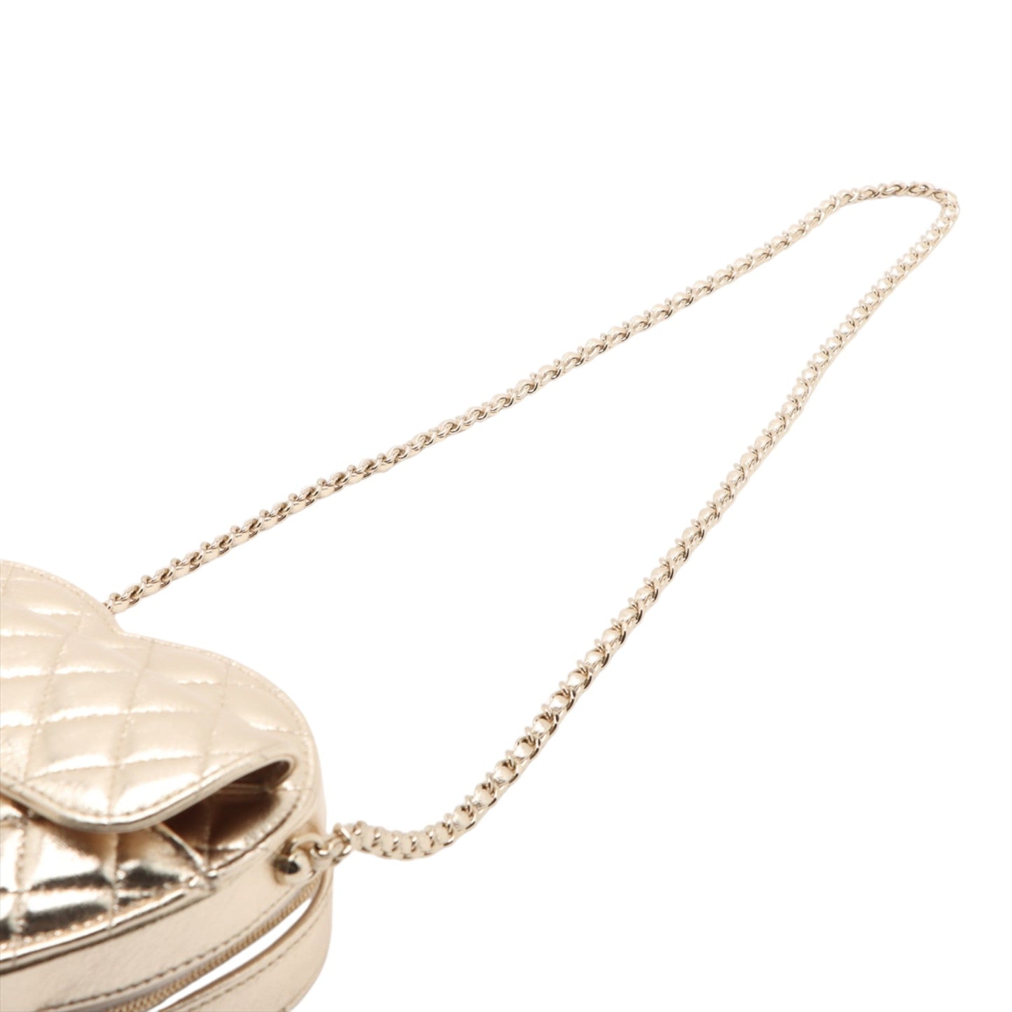 Chanel Metallic Quilted Lambskin CC in Love Heart Bag
