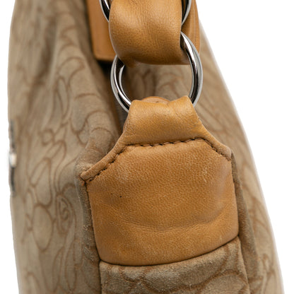 Chanel CC Suede Camellia Hobo